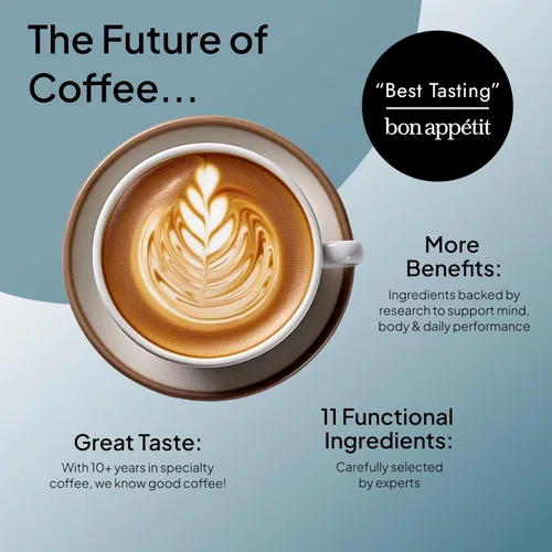 Miniatura 5 de Atlas+ Coffee Superblend - Café de hongos prémium con colágeno, probióticos, D3 y B12, melena de león, Reishi, Cordyceps, para energía