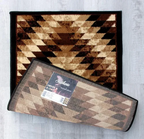 Miniatura 5 de Masada Rugs, Stephanie Collection - Alfombra de área del suroeste de nativos americanos, diseño envejecido, 1106, marrón, negro, beige