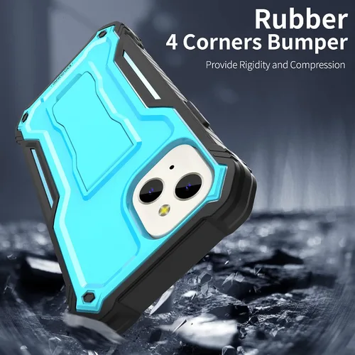 Miniatura 6 de ExoGuard Compatible con iPhone 13 Mini, funda de goma a prueba de golpes de cuerpo completo con protector de pantalla de vidrio templado, soporte