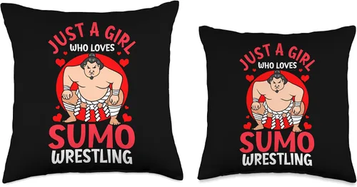 Miniatura 3 de Funny Sumo Wrestler Sumo Wrestling Japanese Gift Wrestler Japanese Just A Girl Who Loves Sumo Wrestling - Almohada de 16 x 16 pulgadas, multicolor
