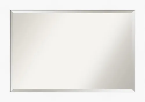 Miniatura 12 de Amanti Art Espejo de tocador de baño de 26 x 22 pulgadas, color blanco, pequeño, moderno, contemporáneo, marco de pared, vidrio biselado, colgante