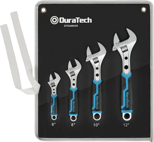 Miniatura 10 de DURATECH - Llave ajustable de 10 pulgadas, llave combinada 3 en 1 con extremo en caja/función hexagonal, acero CR-V, escalas métricas y SAE
