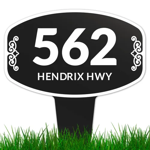 Miniatura 9 de Letrero personalizado de dirección de casa, placa de dirección de césped, números de casa personalizados para Navidad al aire libre, 12 x 15