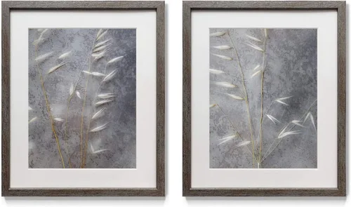 Miniatura 19 de Arte floral para pared, marco rústico de plata envejecida, juego de decoración de pared de 2 piezas: plumeria, caléndula, flores silvestres, Black