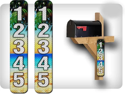 Miniatura 25 de Curb N Sign - Placas de números para buzón – 3 x 10 pulgadas hechas de aluminio reflectante de alta calidad – Números de buzón súper reflectantes