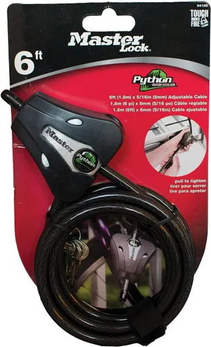 Miniatura 2 de DLC Cámaras de exploración encubiertas, Master Lock Python Trail Cable de seguridad para cámara, negro, longitud: ajustable 6-72" (2168)