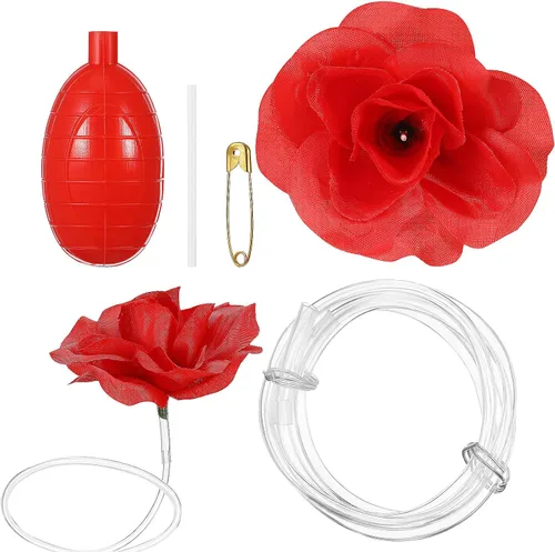 Abaodam Broche de rosas para chorros con diseño de flores, broche de agua y accesorios de payaso, accesorios para fiesta, flor artificial, pin de
