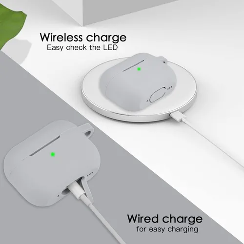 Miniatura 2 de OLEBAND Funda para Airpods Pro de 1ª generación con bonito llavero brillante, funda protectora de silicona y antideslizante, compatible con Apple