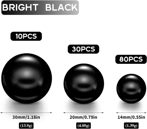 Miniatura 2 de Hicarer 120 cuentas de perlas para jarrón para centros de mesa, soporte para brochas de maquillaje, cuentas de imitación redondas surtidas para Negro