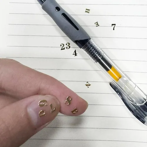 Miniatura 4 de MECCANIXITY 4 hojas de calcomanías de resina con letras pequeñas 3D de la A a la Z, color dorado, mini calcomanías del alfabeto, aleación metálica
