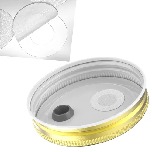 Miniatura 3 de 64 unids 0.787 in diámetro sintético filtro disco hidrófobo PTFE membrana 0.3um poro tamaño adhesivo fuerte para el cultivo de hongos