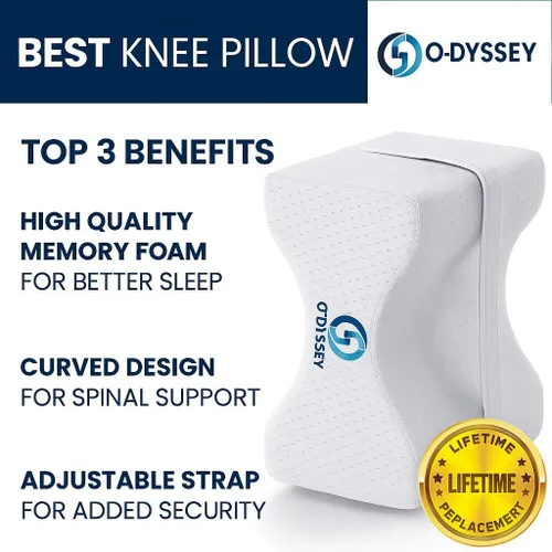 Miniatura 3 de O-DYSSEY Almohada ortopédica de rodilla para personas que duermen de lado, almohada de espuma viscoelástica para aliviar el dolor de cadera, ciática