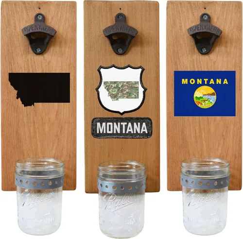 Miniatura 15 de Abrebotellas de cerveza de Massachusetts – Abridor de botellas hecho a mano montado en la pared con tapa – Regalo de cerveza para él o ella