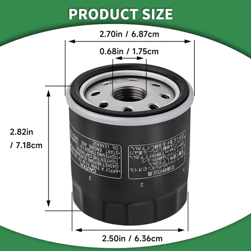 Miniatura 5 de Paquete de 4 filtros de aceite 49065-0724 49065-7010 para Kawasaki FH381V FH430V FH480V FH541V FH580V FH601D FH601V FH641V FH680D FH680V FH722 1D