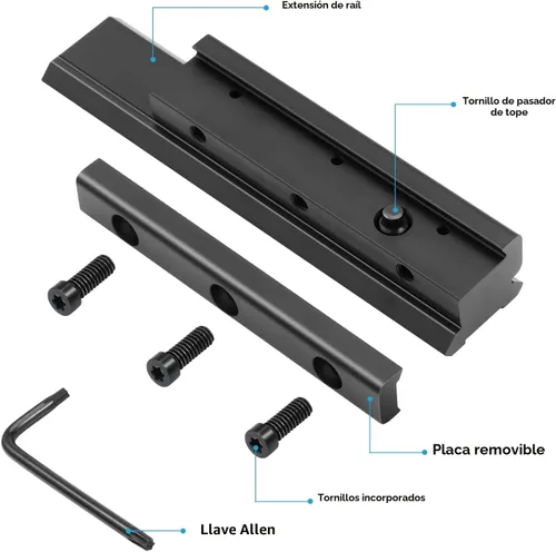 Miniatura 4 de Bontok 11mm Dovetail to 21mm Upgraded Build-in Locking Screws Picatinny Rail Low Profile Scope Mount Converter Base 3/8" to 7/8" Converter
