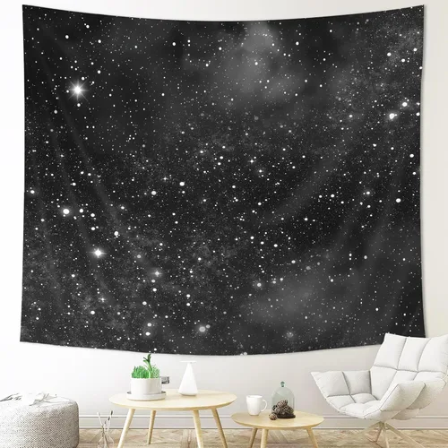 Miniatura 6 de Imirell Tapiz de estrellas de cielo nocturno para colgar en la pared, color azul oscuro, estrellado cósmico, 78 pulgadas de ancho x 59 pulgadas