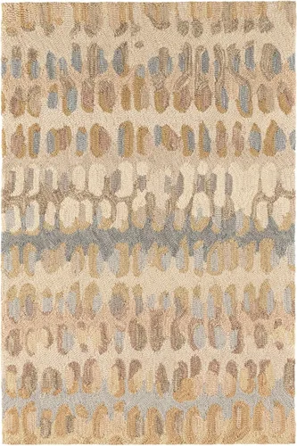 Miniatura 11 de Dash & Albert - Alfombra de lana con diseño de virutas de pintura - 4' x 6', azul. Alfombra de acento micro enganchado a mano, duradera, para áreas