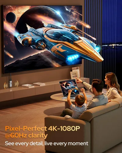 Miniatura 6 de Transmisor y receptor HDMI inalámbrico, 328FT/100M actualizado 2026, decodificación HDMI 4K inalámbrica de 1080P a 60Hz, salida cero latencia, Plug