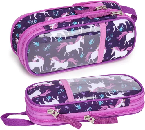 Miniatura 22 de Bagseri Pencil Case for Kids - Expandable Pencil Case for Boys Pencil Pouch Pencil Box Organizer Cute Pencil Bag for Student School, Black Football