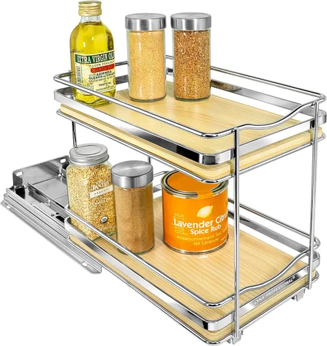 LYNK PROFESSIONAL® Élite™ Organizador de especieros extraíble para el interior de armarios de cocina - 6-3/8 pulgadas de ancho - Cajón deslizante -
