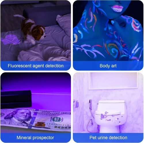 Miniatura 7 de SEVENKA Linterna UV de luz negra, luz ultravioleta recargable de 365 nm, mini y potente luz negra LED para orina de perro/gato, curado de uñas