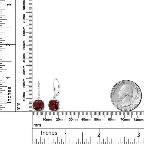 Miniatura 20 de Gem Stone King Aretes colgantes de plata de ley 925 de 0.315 pulgadas para mujer