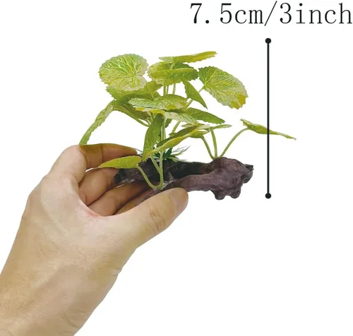 Miniatura 5 de Aquarium Plant Fish Tank Decoration Small Plastic Artificial Plant Goldfish Fish Hide (Rainforest Leafs-Pink-Height-Set) (Green/Yellow-2pcs-Set)