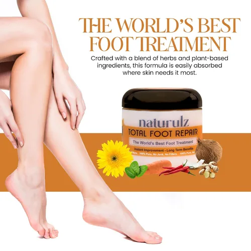 Miniatura 2 de Naturulz Total Foot Repair 4oz – Crema de pies de humedad intensiva para pieles extremadamente secas y ásperas y talones y pies agrietados