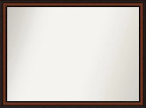 Miniatura 434 de Amanti Art Espejo de pared personalizado no biselado (24 x 27 pulgadas), marco estrecho de nogal chipre - varios tamaños personalizados - Espejo
