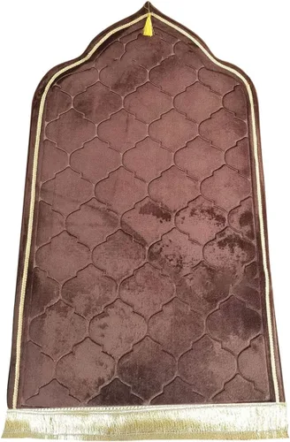 Miniatura 11 de Alfombra de oración musulmana, alfombra musulmana gruesa y suave de terciopelo, alfombra de oración musulmana portátil, alfombra de oración turca