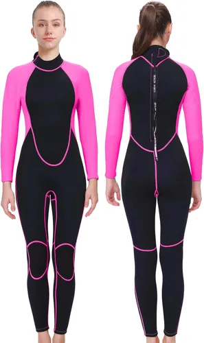 Miniatura 9 de Traje de neopreno completo para mujer de 0.079 pulgadas con cremallera trasera de neopreno para natación, surf, buceo, esnórquel, trajes húmedos