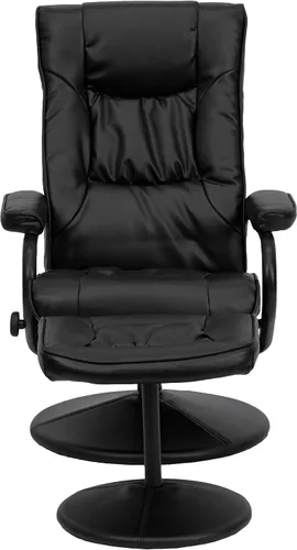 Miniatura 6 de Flash Furniture Rachel - Silla reclinable de LeatherSoft contemporánea multiposición con otomana, silla reclinable giratoria de 360 grados y juego