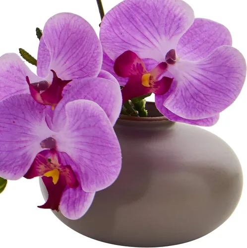 Miniatura 3 de Nearly Natural Arreglo artificial de orquídea Phalaenopsis de 7 pulgadas, juego de 3
