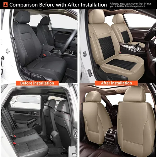 Miniatura 6 de DISUTOGO 2 Fundas de Asiento Delantero Compatibles con Subaru Impreza 2012-2023 2024 2025: Fundas de Asiento de Coche de Cuero Impermeables de Seda
