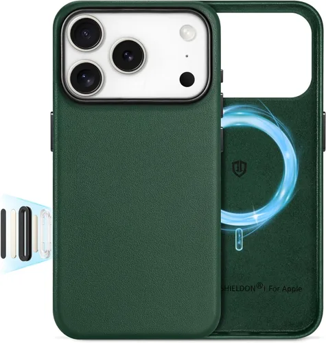 Miniatura 42 de SHIELDON Funda de cuero genuino para iPhone 17 Pro Max de 6.9 pulgadas 2025, [botón de la cámara actualizado], compatible con Magsafe, carga Azul