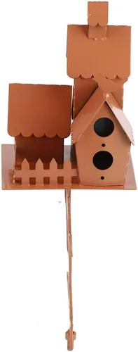 Miniatura 2 de JTLB Estacas de jardín para pajareras, casa de pájaros de metal con poste, arte de metal, casa de pájaros, casa de colibrí, casa de pájaros de metal