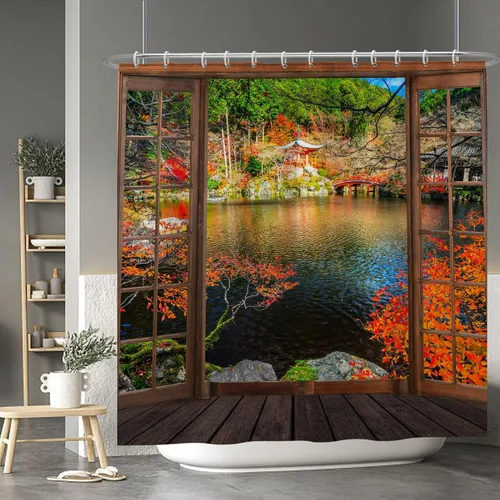 Miniatura 59 de Cortina de ducha de fantasma y gato negro para niños, 36 x 72 pulgadas, espeluznante y bonita, cortina de baño de Halloween con 6 ganchos, cortina