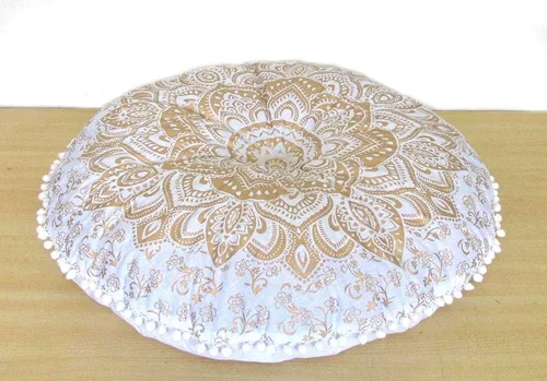 Miniatura 22 de CRAFT KALA Funda de cojín con diseño de mandala, funda de cojín para asiento, hippie, decorativo, bohemio, otomano, de algodón, indio, para sala