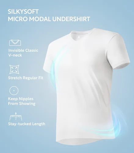 Miniatura 3 de DAVID ARCHY Men's Undershirts Micro Modal Ultra Soft T-Shirts Stretch Moisture-Wicking Tees for Men, 3-Pack