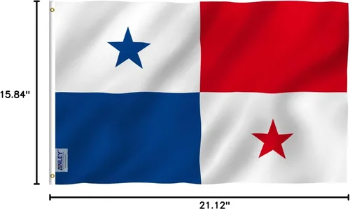 Miniatura 7 de ANLEY Fly Breeze - Bandera de Panamá de 3 x 5 pies, color vivo y a prueba de decoloración, cabecera de lona y doble costura, banderas nacionales