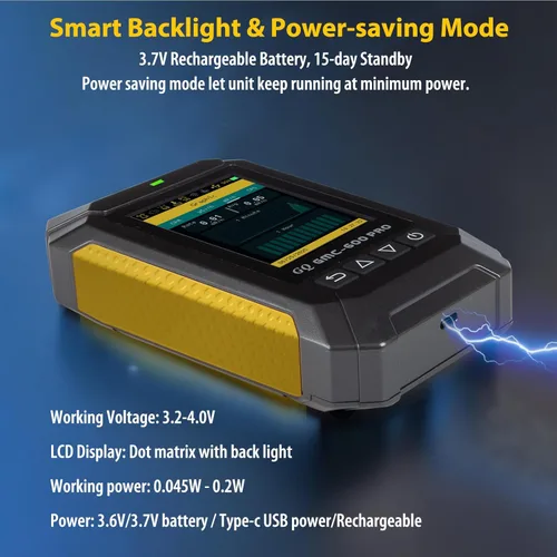 Miniatura 4 de GQ 600 PRO Contador Geiger Detector de Radiación Nuclear – Dosímetro para Alfa, Beta, Gamma, Rayos X – Monitor de Radiación Portátil con Datos