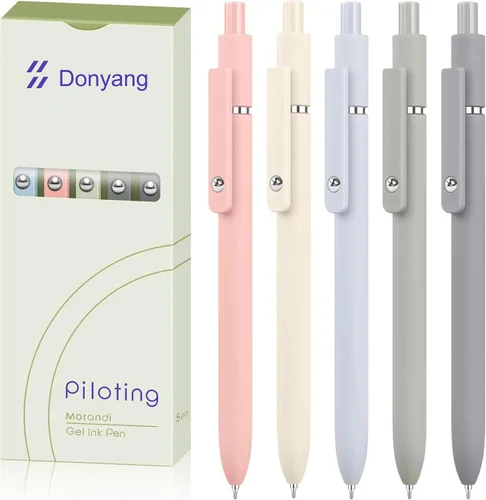 Miniatura 10 de Esenciales para cesta de Pascua, 5 bolígrafos de gel de 0.028 in de tinta negra con escritura suave, bolígrafos de color degradado para tomar notas
