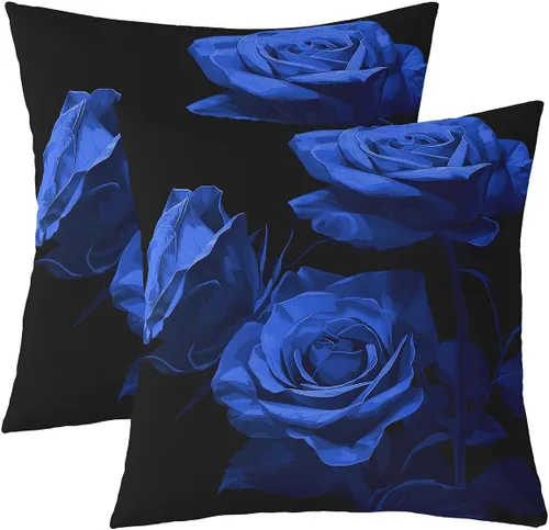 Paquete de 2 fundas de almohada decorativas de color rosa, suave ramo de flores de rosas cuadradas para sofá, dormitorio, sala de estar, elegantes