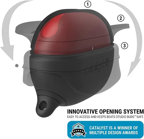 Miniatura 3 de Catalyst Funda protectora impermeable para Beats Studio Buds/Studio Buds+, funda Beats Studio Buds Plus, con mosquetón de alta calidad, diseño Negro