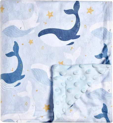 Miniatura 13 de Manta de bebé súper suave de minky, manta de animales lindos con respaldo punteado para recién nacidos, guardería, cochecito que recibe ropa de cama