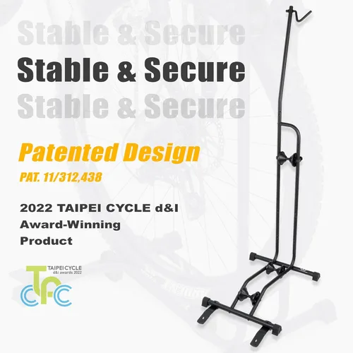 Miniatura 3 de CyclingDeal Soporte de Bicicleta para Piso - Soporte de Bicicleta Vertical y Horizontal - Soporte de Almacenamiento de Bicicletas - Soporte