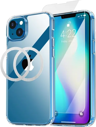 Miniatura 19 de AICase Funda transparente para iPhone 16e/13/iPhone 14, compatible con MagSafe 3 en 1, resistente protección contra caídas, cuerpo completo, a
