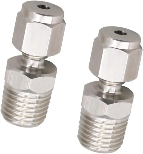 Miniatura 12 de Acoplamiento de compresión de acero inoxidable 304 para conectar tubo de 1/2 pulgada de diámetro exterior x rosca macho NPT de 1/4 pulgada