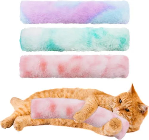 Miniatura 10 de Paquete de 3 Juguetes de Hierba Gatera, Juguetes de Almohadas para Gatos Suaves y Duraderos, Juguetes de Hierba Gatera con Sonido Crujiente, Juguete