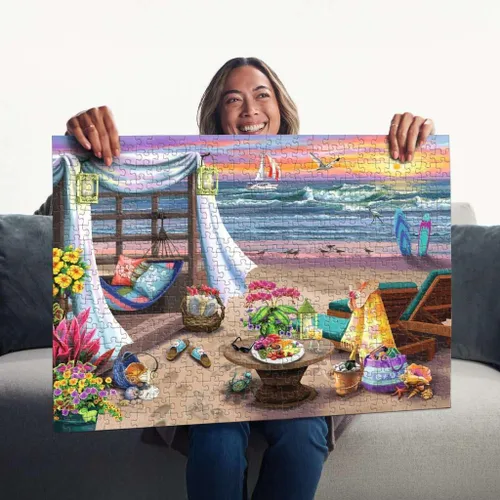 Miniatura 6 de Ravensburger - Cabana Retreat - Rompecabezas de gran formato de 500 piezas - Disfruta de brisas tranquilas y saladas y una impresionante puesta